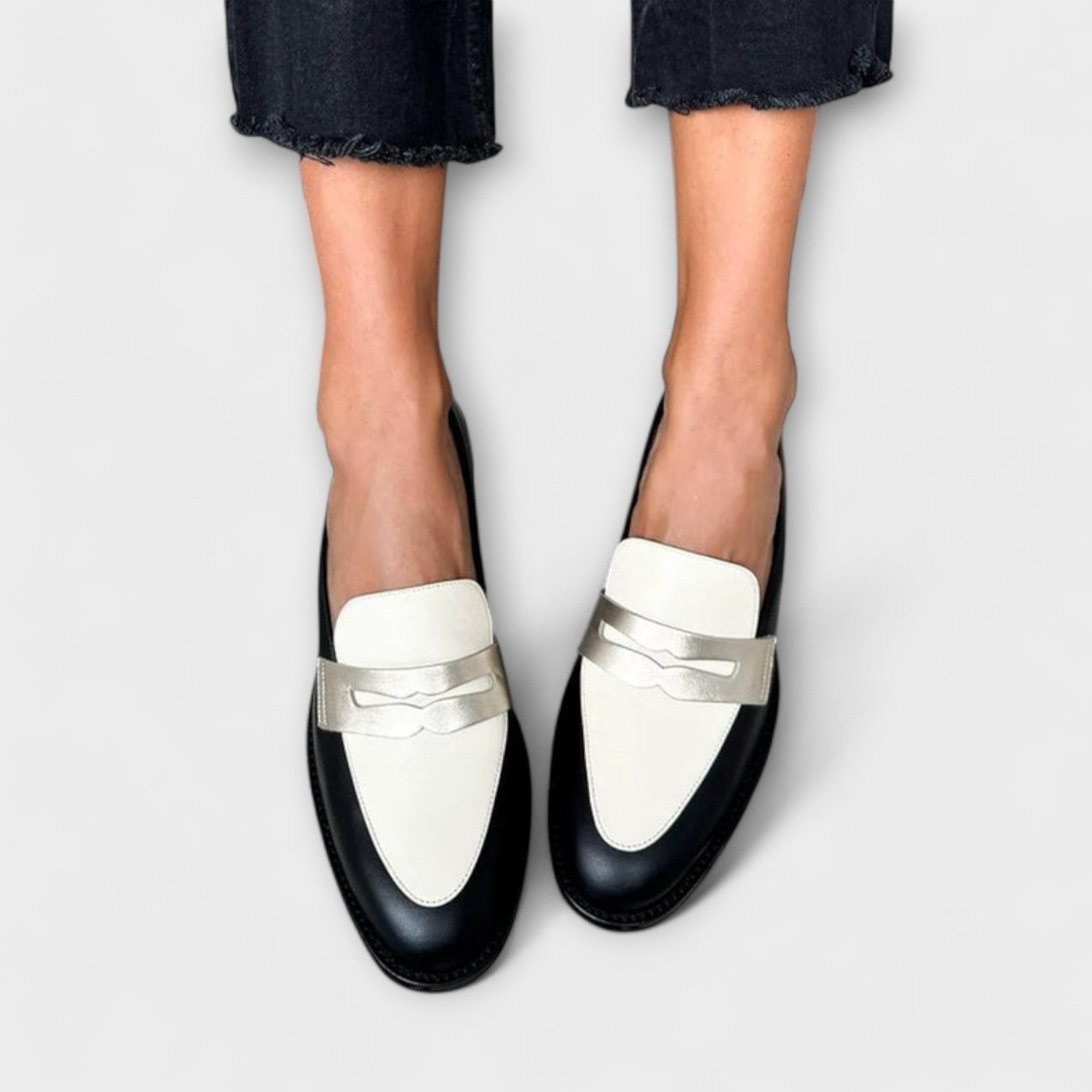 Zara | Classic Metallic-Finish Black Loafers