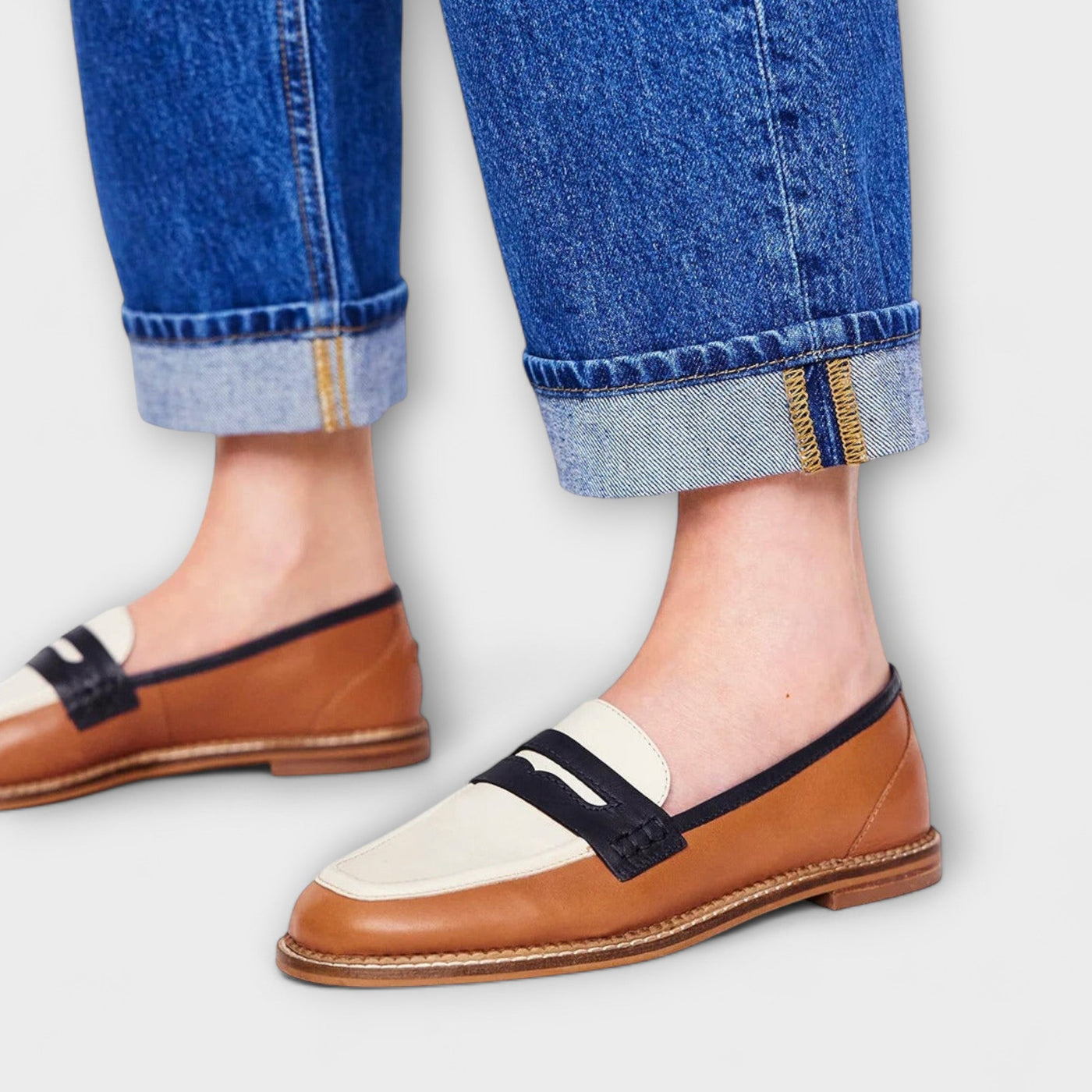 Warren | Stylish Colour-Block Round-Toe Loafer