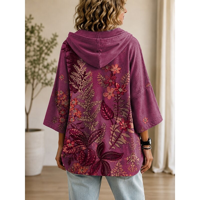 Diane | Botanical Hooded Top
