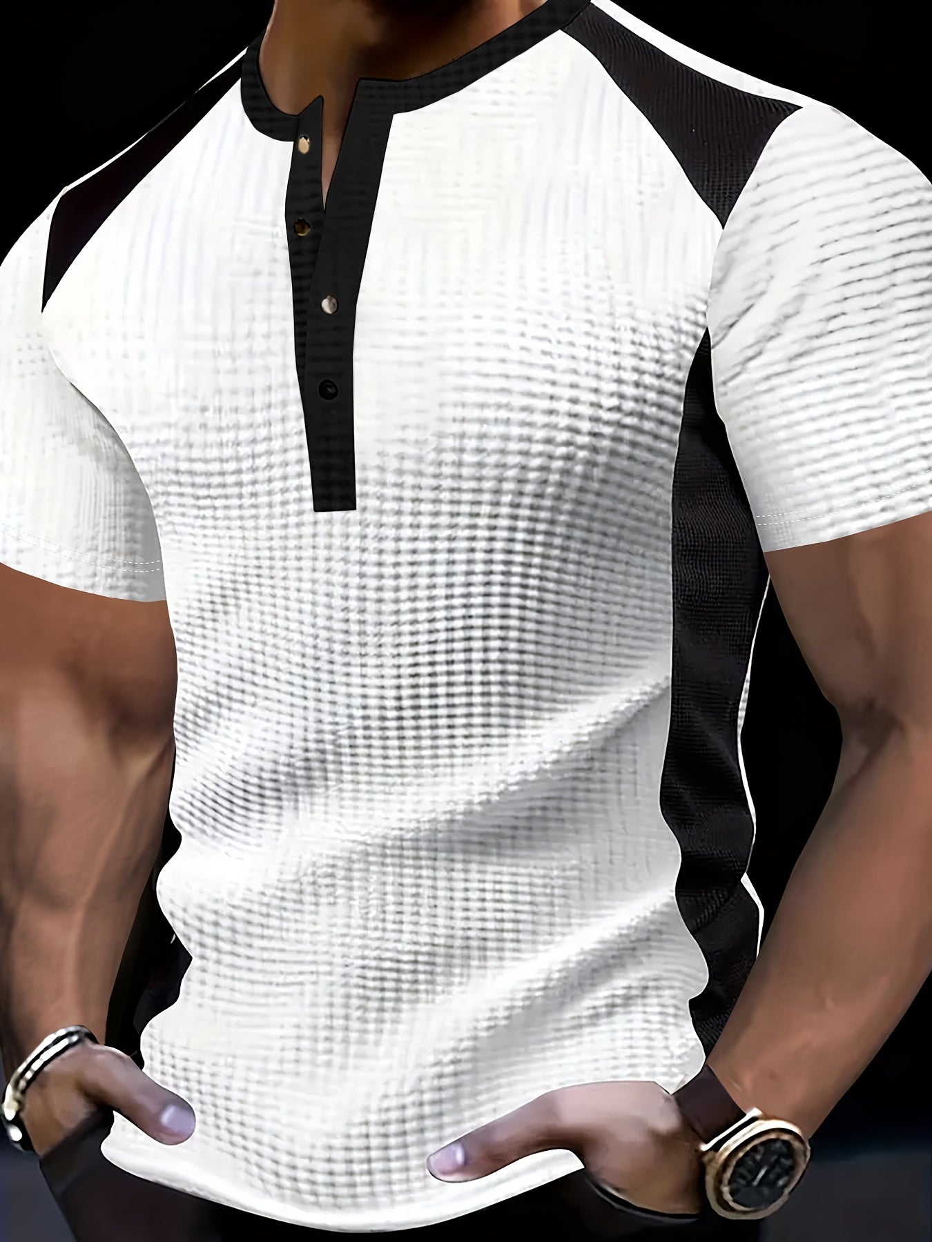 Warren | Textured Contrast Henley