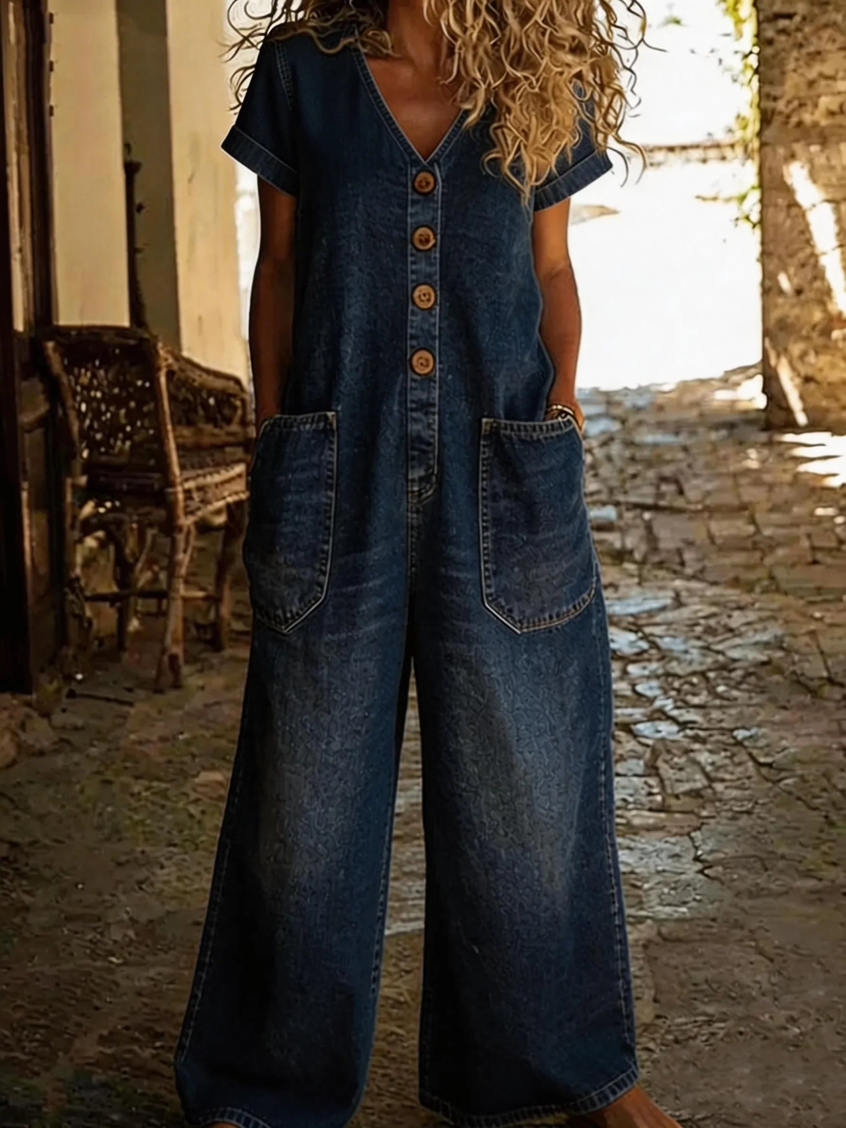 Elara | Relaxed Wide-Leg Jumpsuit