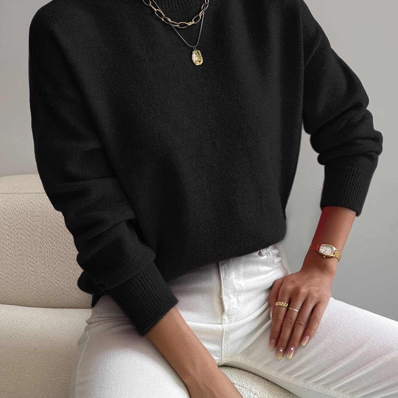 Warren | Relaxed Mock Neck Jumper