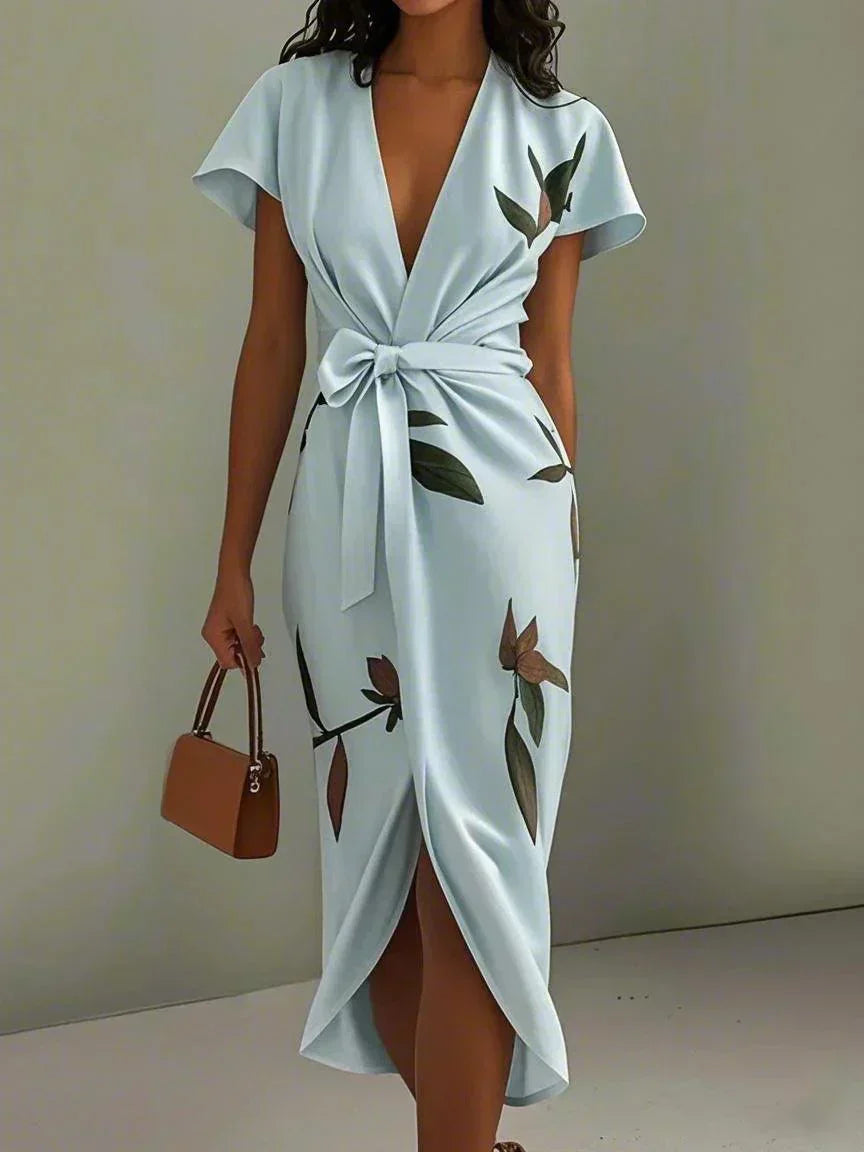 Eleanor | Floral Wrap Midi Dress