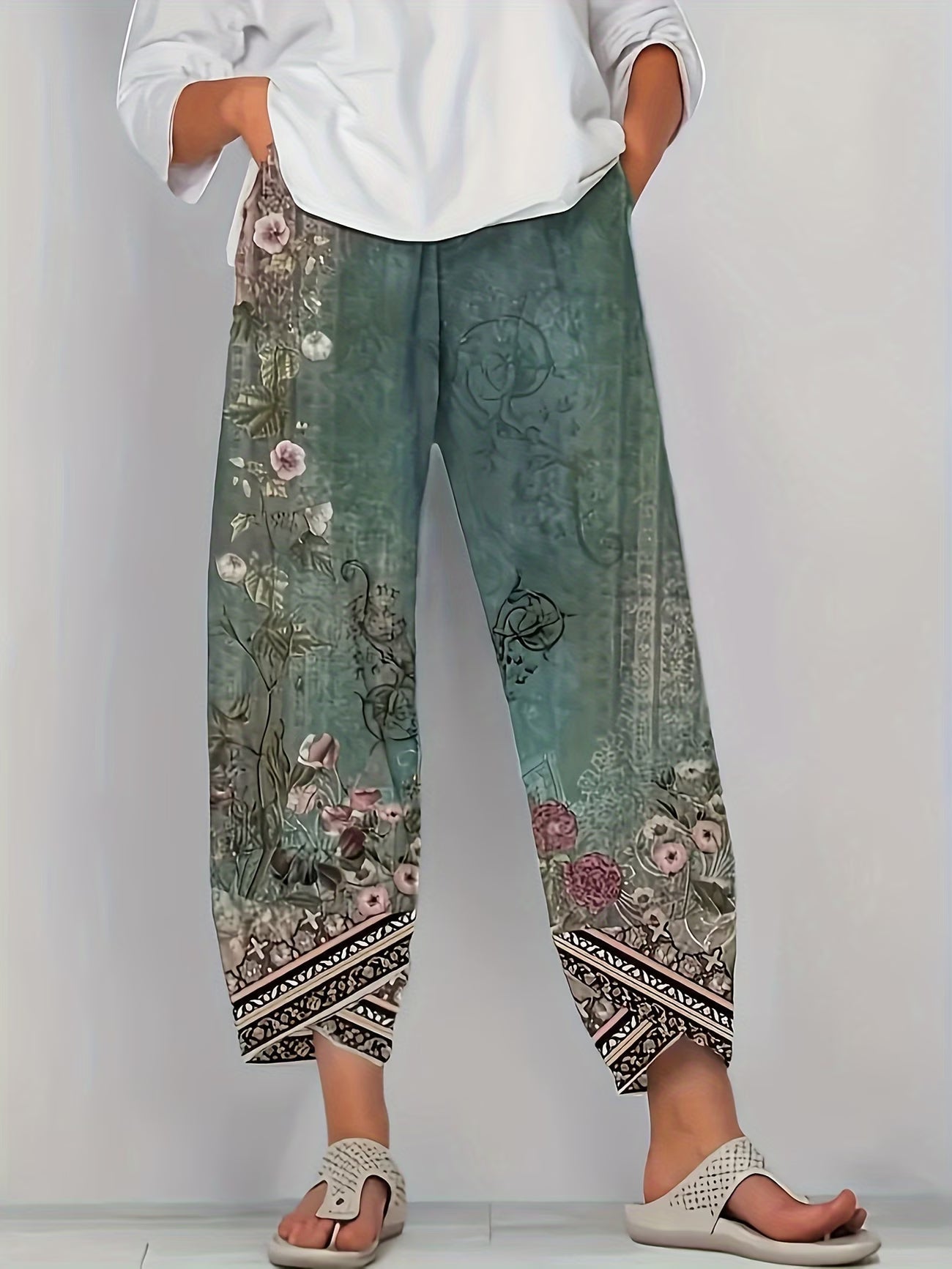 Amanda | Classic Vintage Floral Pants