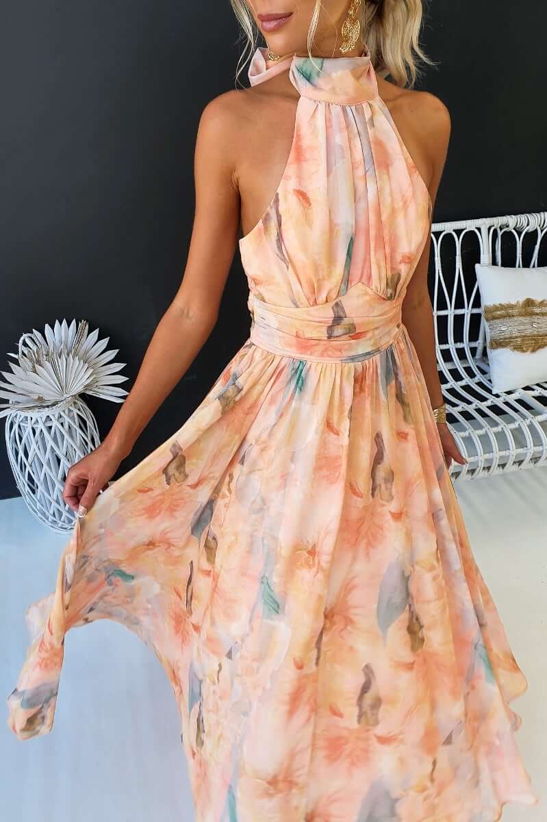 Warren | Elegant Close Neck Sleeveless Dress