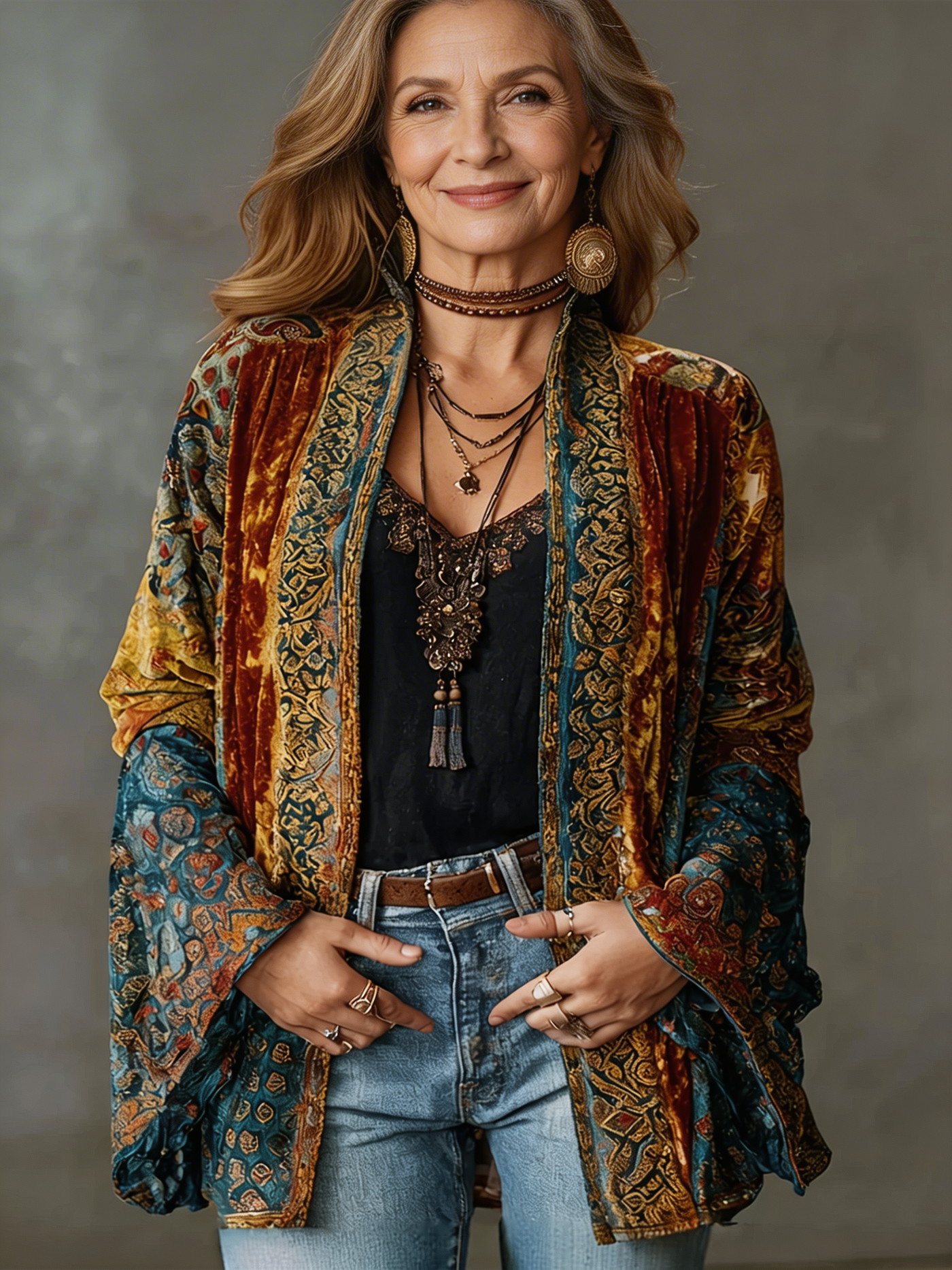 Warren | Stylish Velvet-Touch Bohemian Cardigan