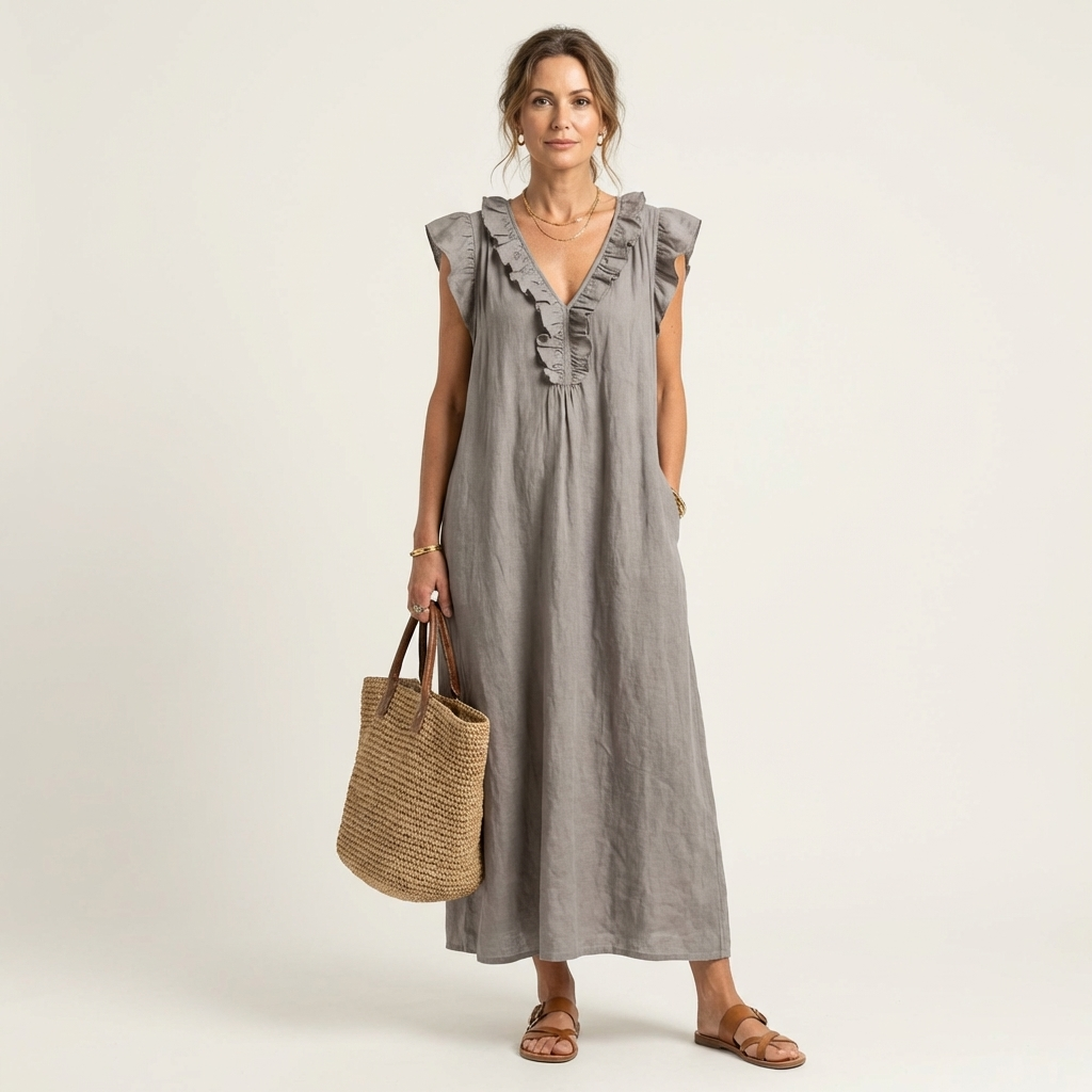 Warren | Ruffle V-Neck Maxi Dress