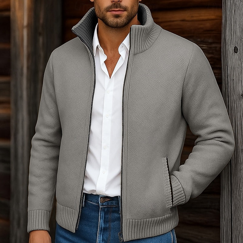 Warren | Stand-Collar Zip Cardigan