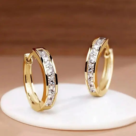 Warren | Sparkling Crystal Hoop Earrings