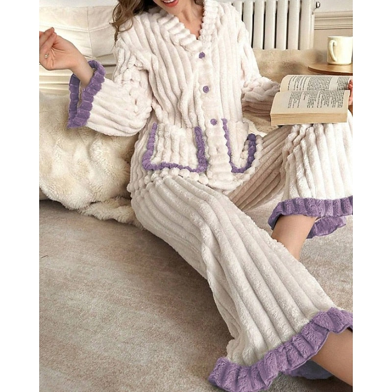 Warren | Ruffle-Trim Two-Piece Lounge Set