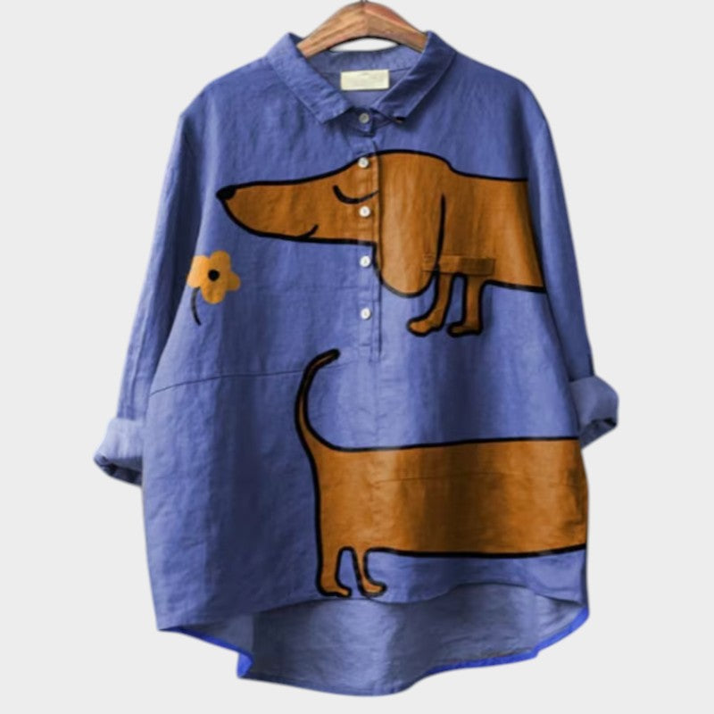 Warren | Stylish Dog-Print Blouse