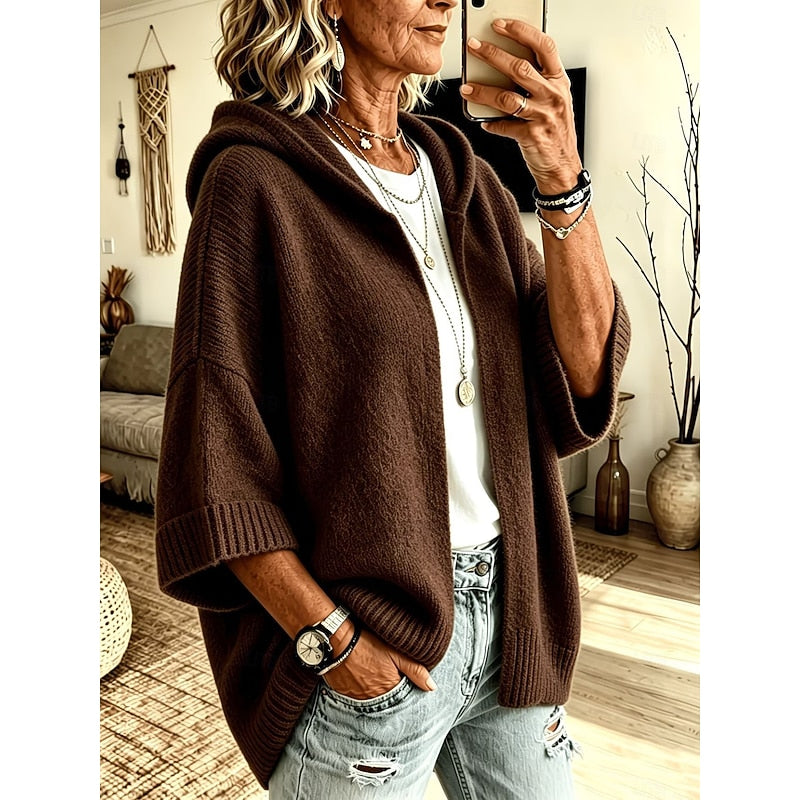 Warren | Relaxed Hooded Open-Front Cardigan