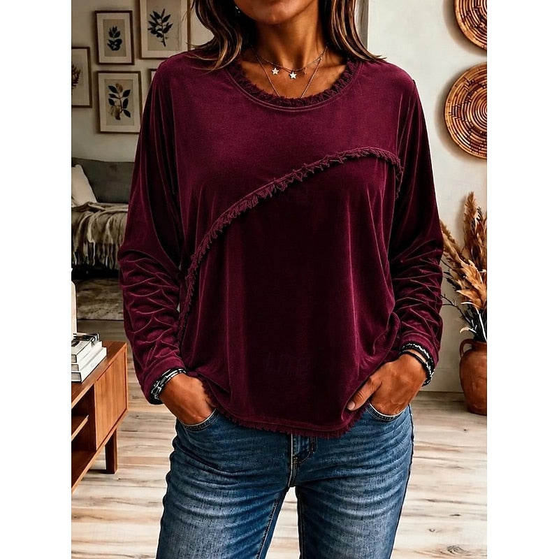Warren | Relaxed Fringe-Trim Tunic Top