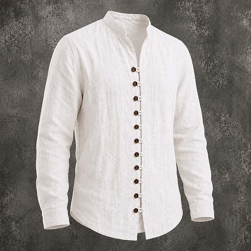 Silas | Band Collar Button-Up Shirt