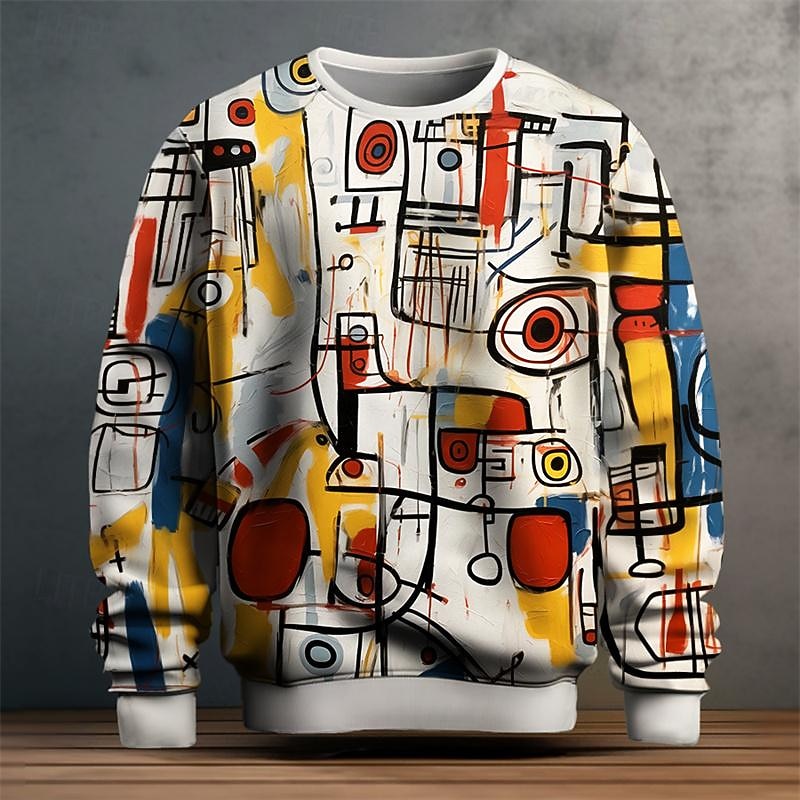 Warren | Artful Print Crew Neck Sweatshirt