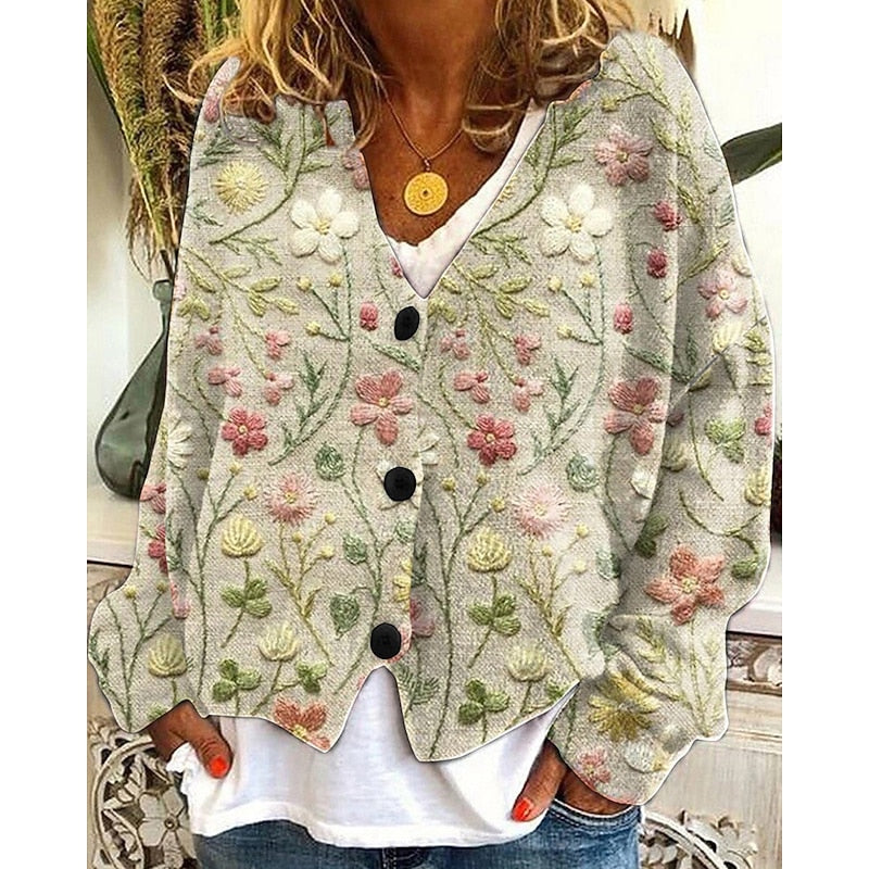 Warren | Floral Open-Front Cardigan