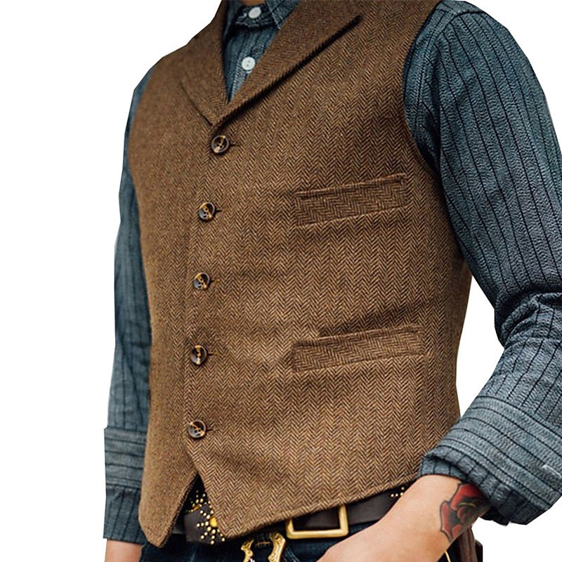 Warren | Tailored Herringbone Waistcoat