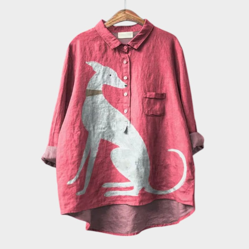 Briar | Stylish Dog-Print Blouse