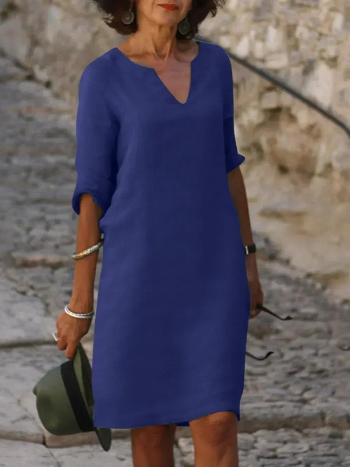 Women's V-Neck Chiffon Dress