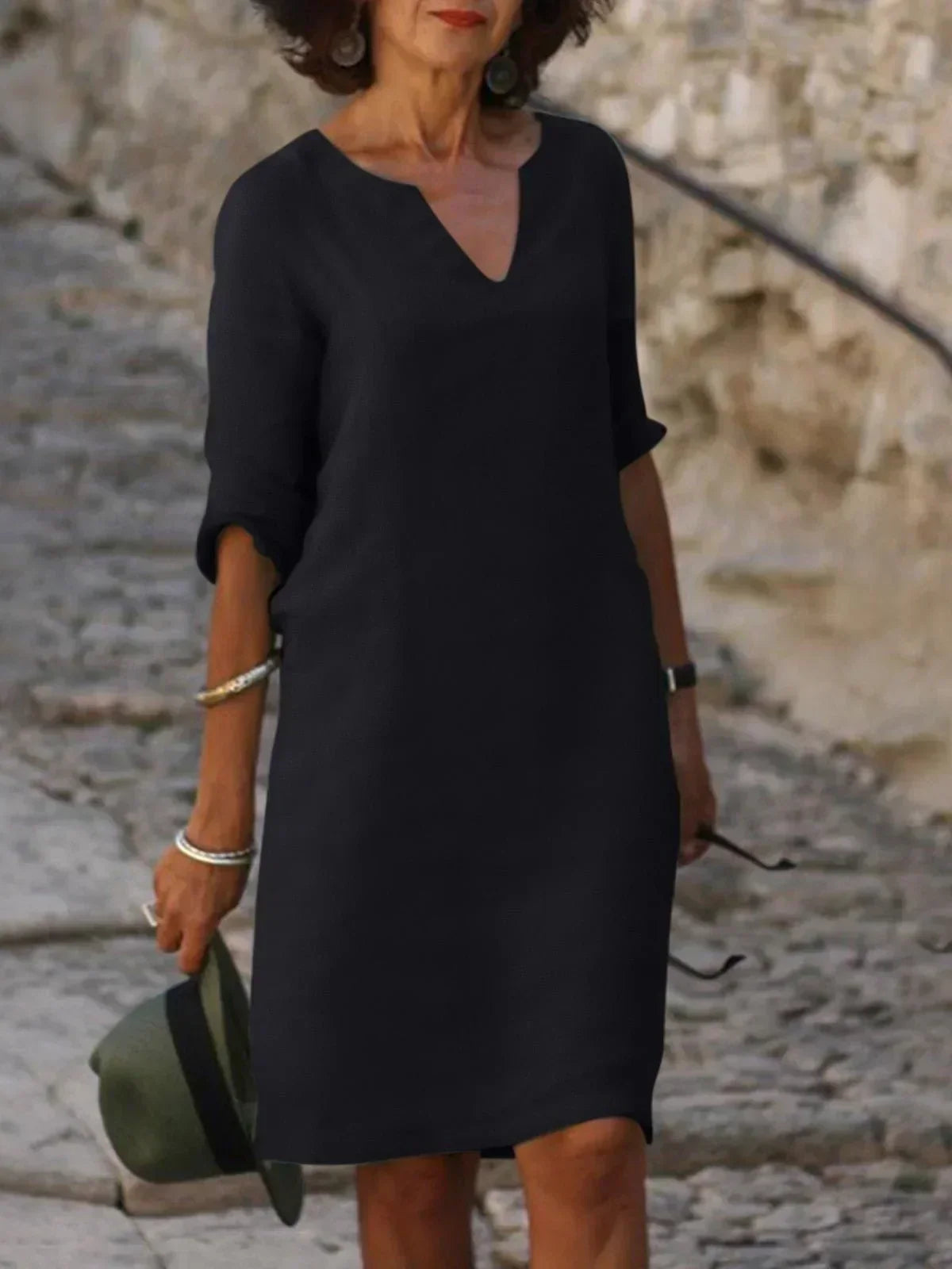 Women's V-Neck Chiffon Dress