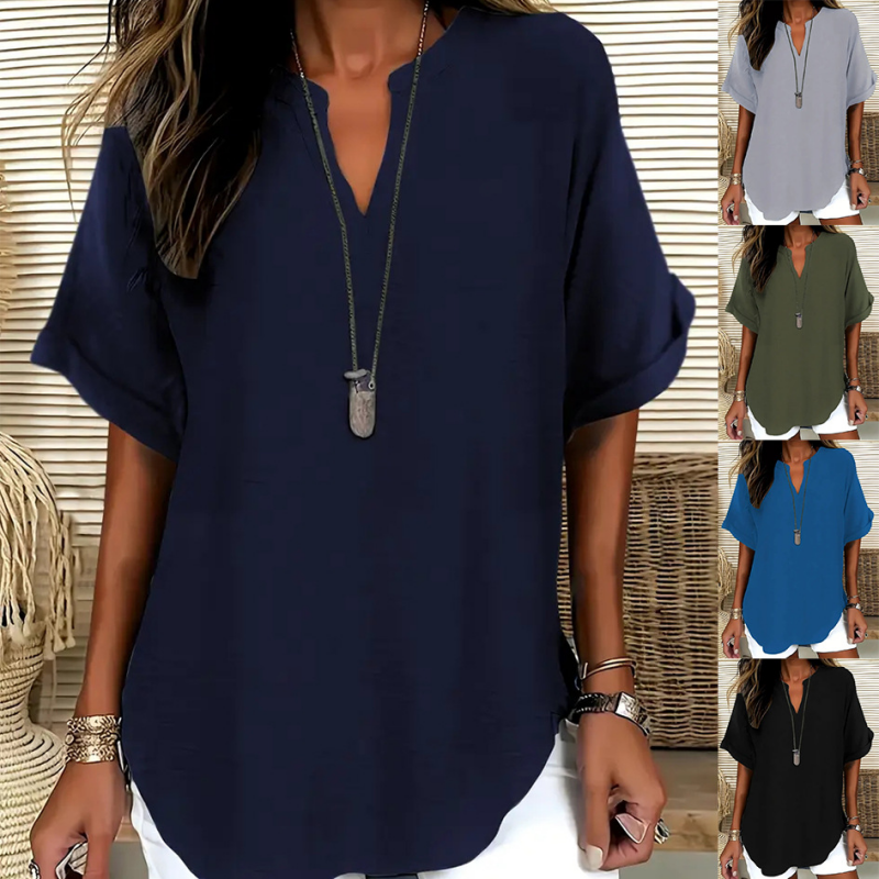 Warren | Stylish Mid Sleeve V-Neck Blouse