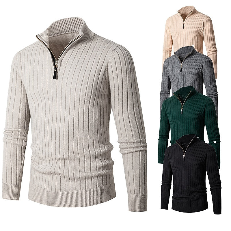 Warren | Ribbed Quarter-Zip Jumper