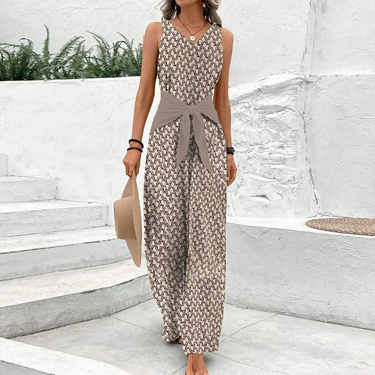 Warren | Sleeveless Tie-Waist Jumpsuit